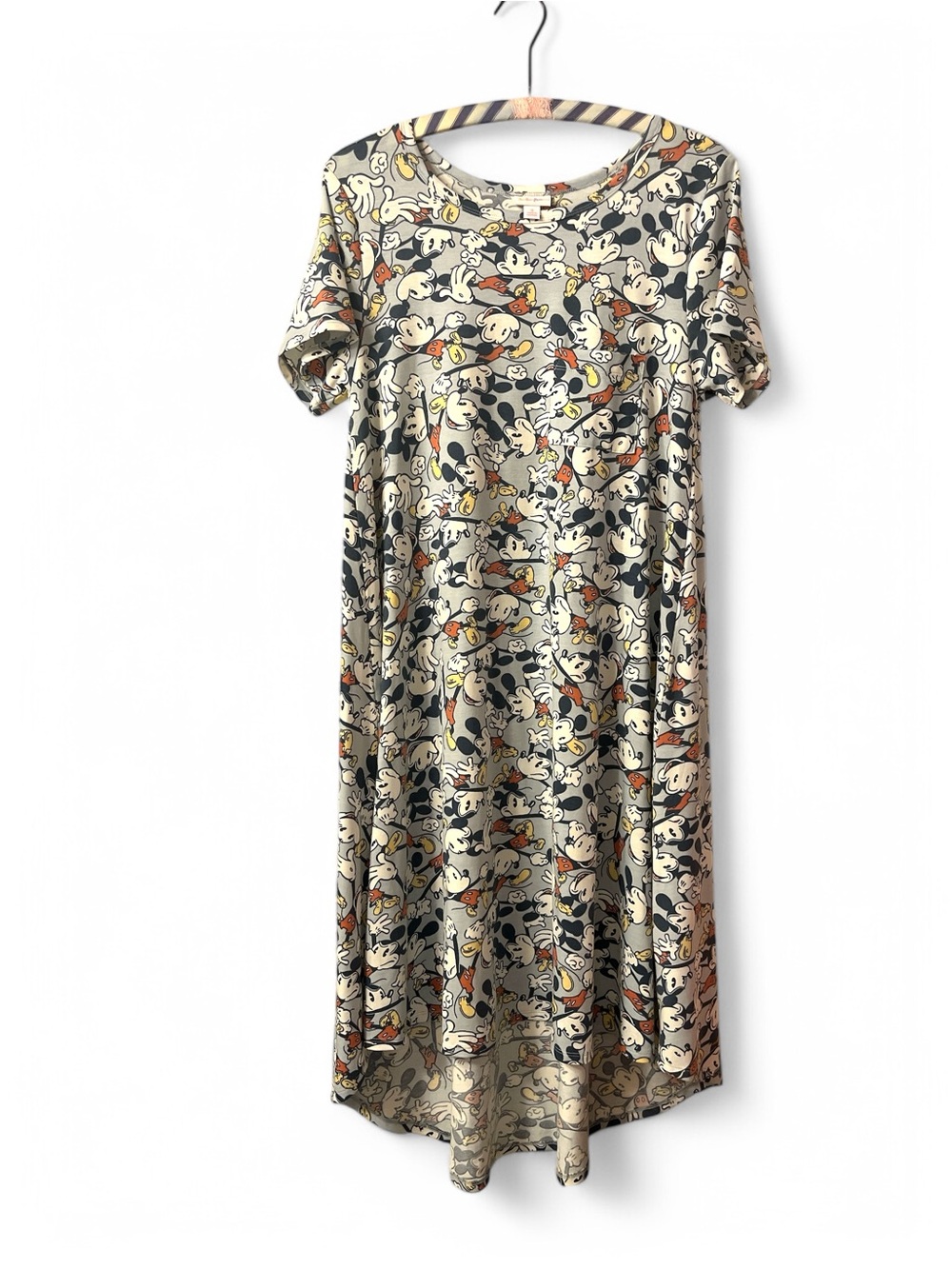 Women’s Mickey Mouse Print Short-Sleeve Midi Dress